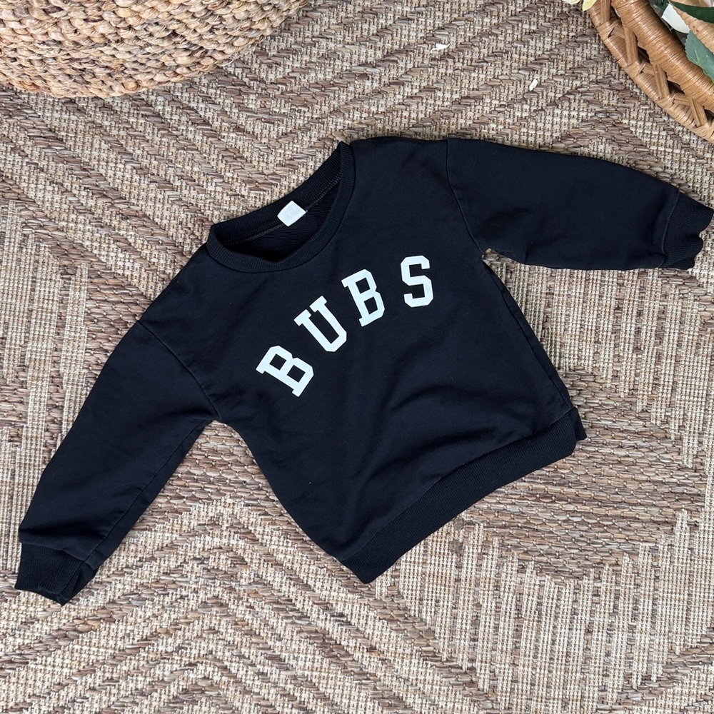 (5for$12) Black BUBS Sweatshirt size 90 (24m)